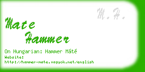mate hammer business card