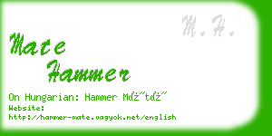 mate hammer business card